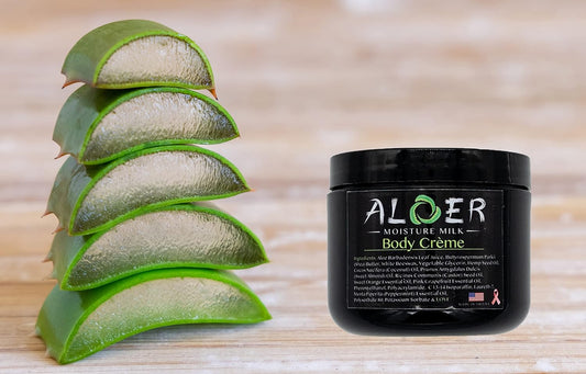 ALOER Moisture Milk Unisex Multipurpose Body Creme, Face and Body Moisturizer for Dry Skin, Pure Aloe Vera, Castor Seed Oil, Essential Oils, Soothes Skin, 4 , Non-greasy formula