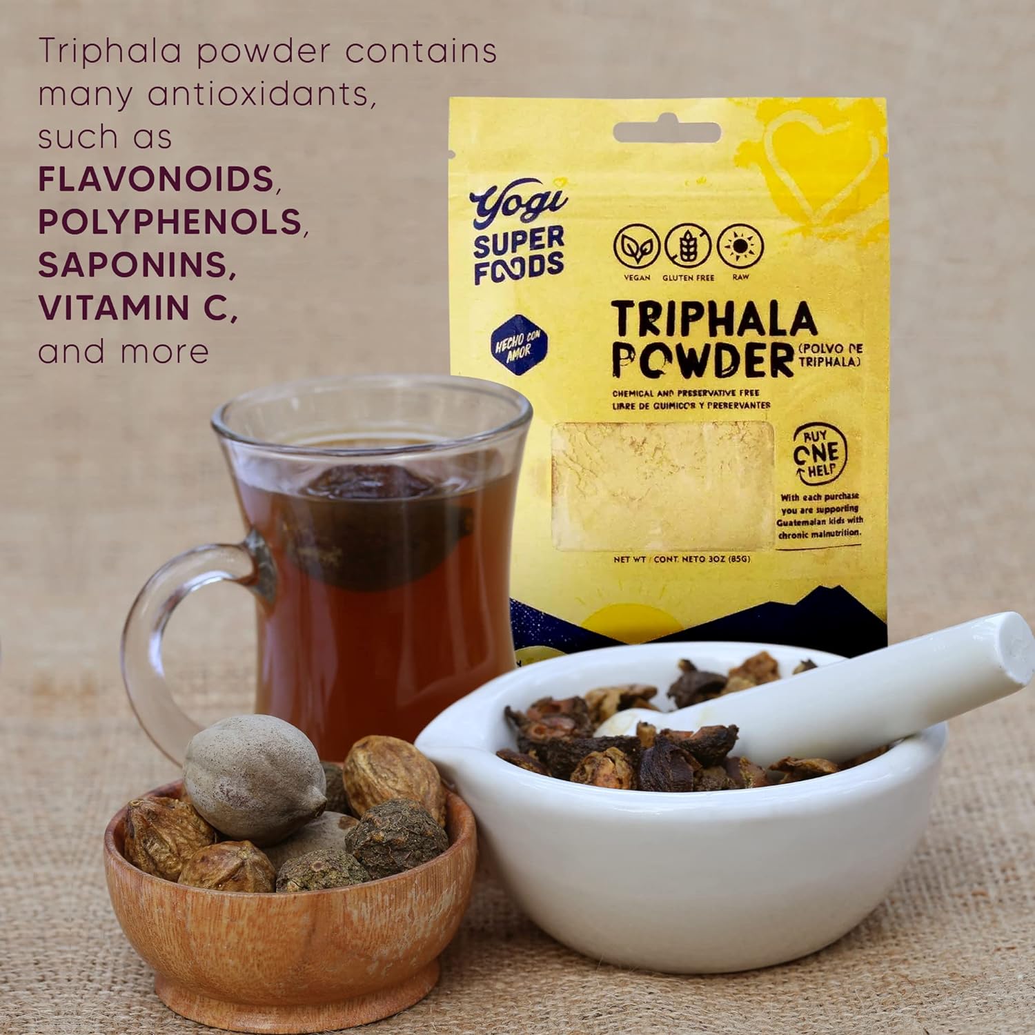  Yogi Super Foods Organic Triphala Ayurveda Herb Powder for 