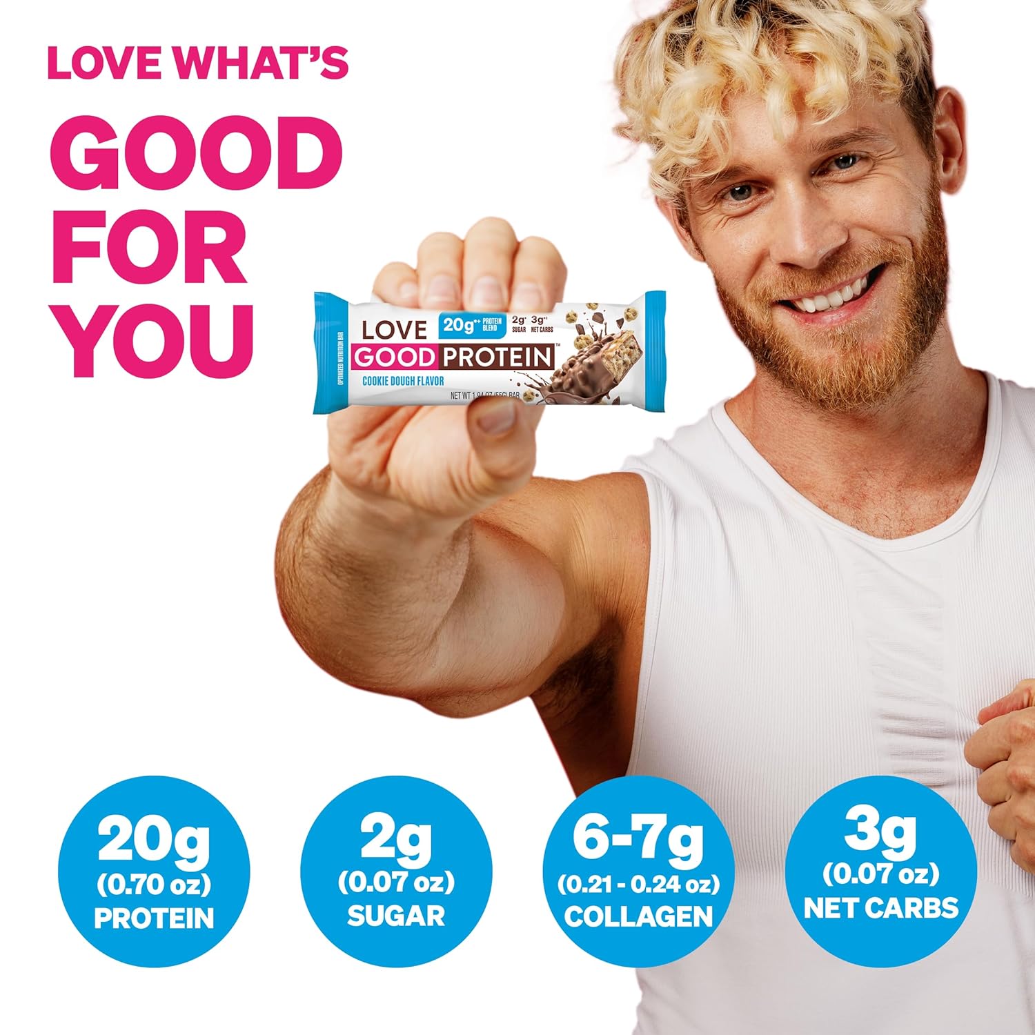 Love Good Fats High Protein Bars - Cookie Dough Protein Bar - 12 Pack