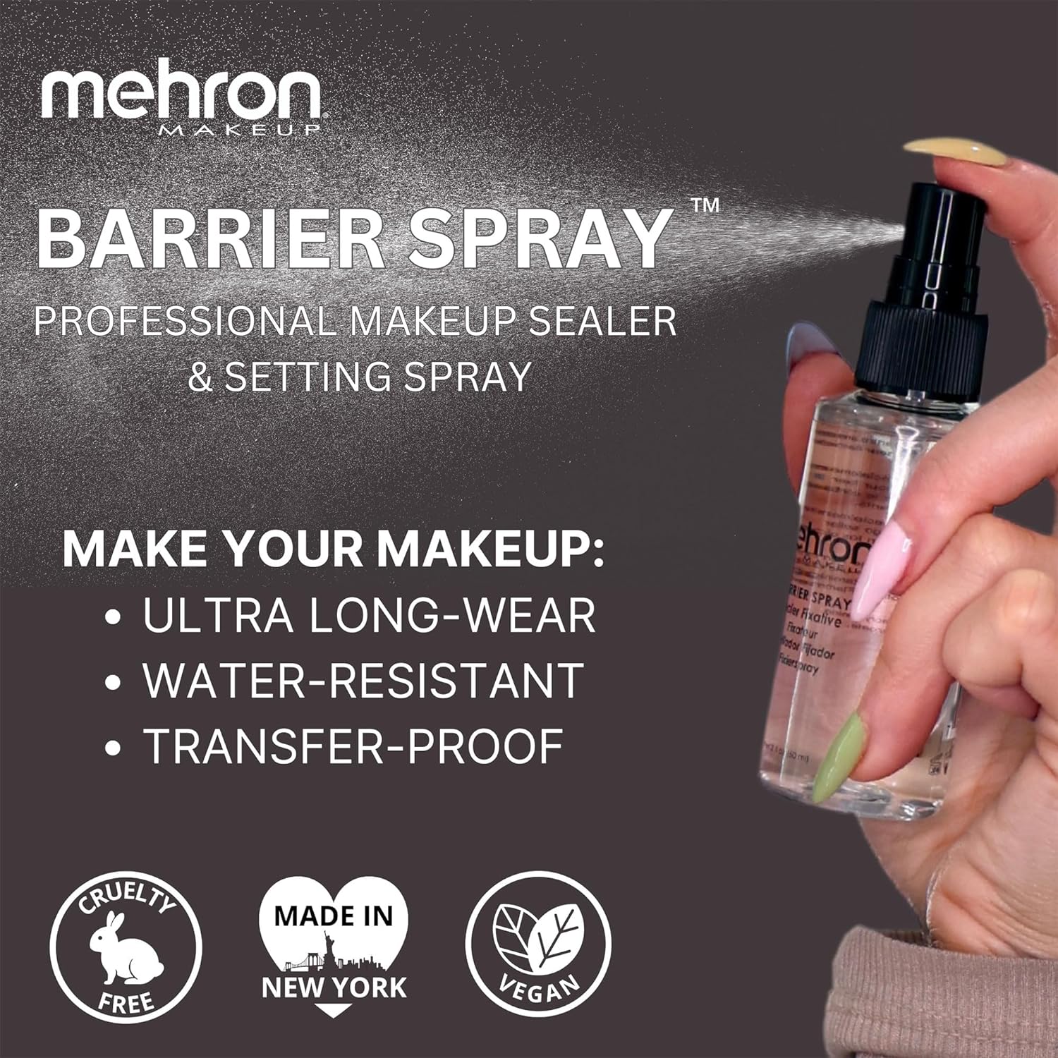 Mehron Makeup Barrier Spray | Setting Spray for Makeup | Mak