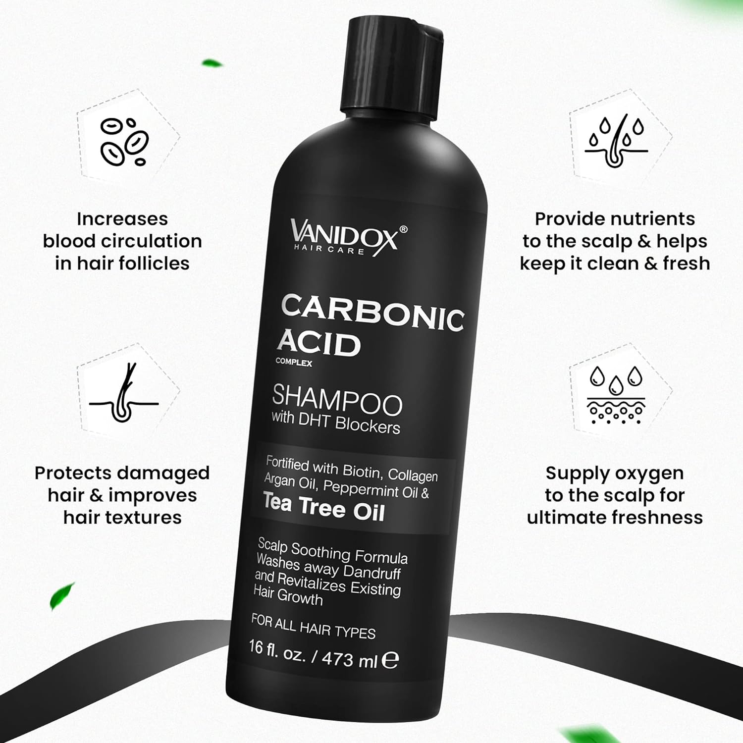 VANIDOX Carbonic Acid Shampoo for Men and Women - Made in US