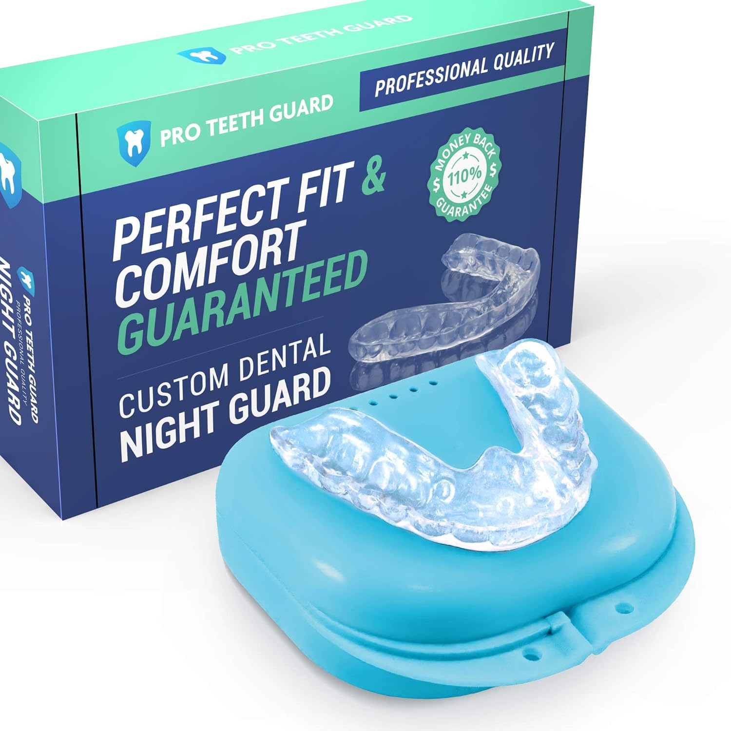 Custom Dental Night Guard for Teeth Grinding - Pro Teeth Guard. 110% Money Back Guarantee. Size: Adult-Male