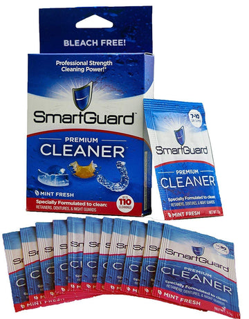 SmartGuard Premium Cleaner Crystals –(110 Cleanings)- Removes Stain, Plaque & Bad Odor from Dentures, Clear Braces, Mouth Guard, Night Guard & Retainers