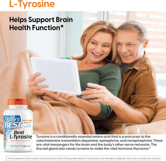 Doctor'S Best L-Tyrosine, Healthy Brain Function, Amino Acid, Healthy