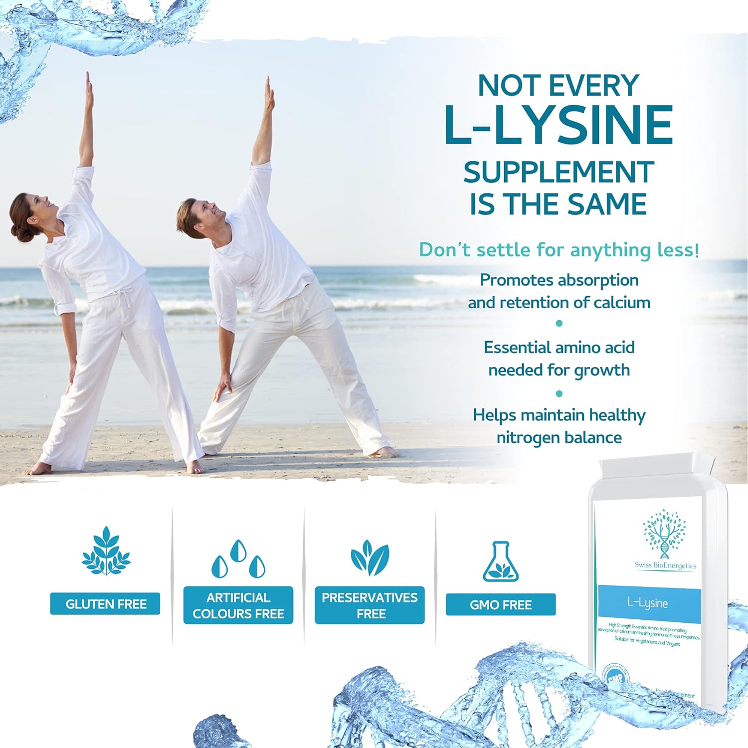 L-Lysine Tablets 1,000mg 90 Tablets - High Strength Essential Amino Ac