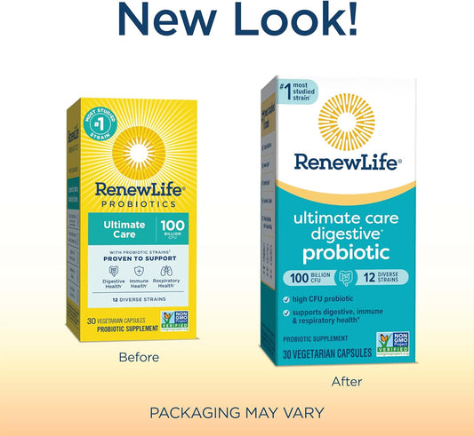 Renew Life Ultimate Care Probiotic Capsules, Daily Supplement Supports4.8 Ounces