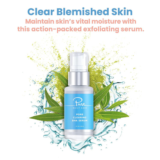 Pore Clearing BHA Serum - Salicylic Acid Acne Exfoliating Serum for Blemishes Blackheads Oily Skin