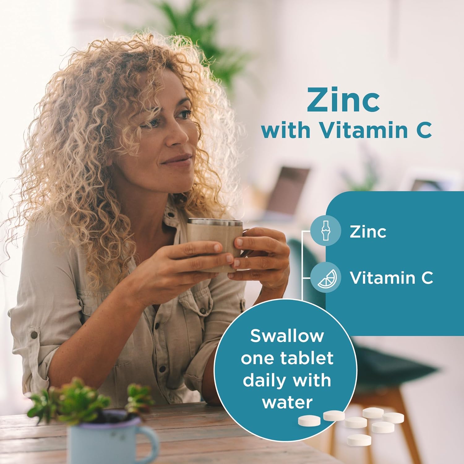 Healthspan Zinc with Vitamin C (360 Tablets) | Immune Health | Bones, 