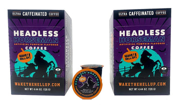 Wake The Hell Up!® Headless Horseman Pumpkin Flavored Single Serve Coffee Pods Of Ultra-Caffeinated Coffee For K-Cup Compatible Brewers | 24 Count, 2.0 Compatible Pods