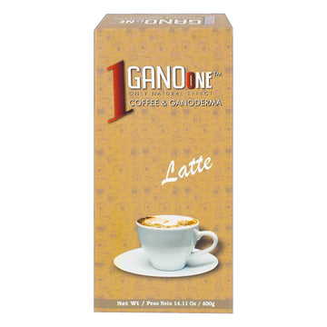 1 Box GanoOne Latte Reishi Mushroom Instant Coffee - with Organic Ganoderma Extract - Blend with Creamer and Sugar - Easy to Use 20 Single - Serve Sachets