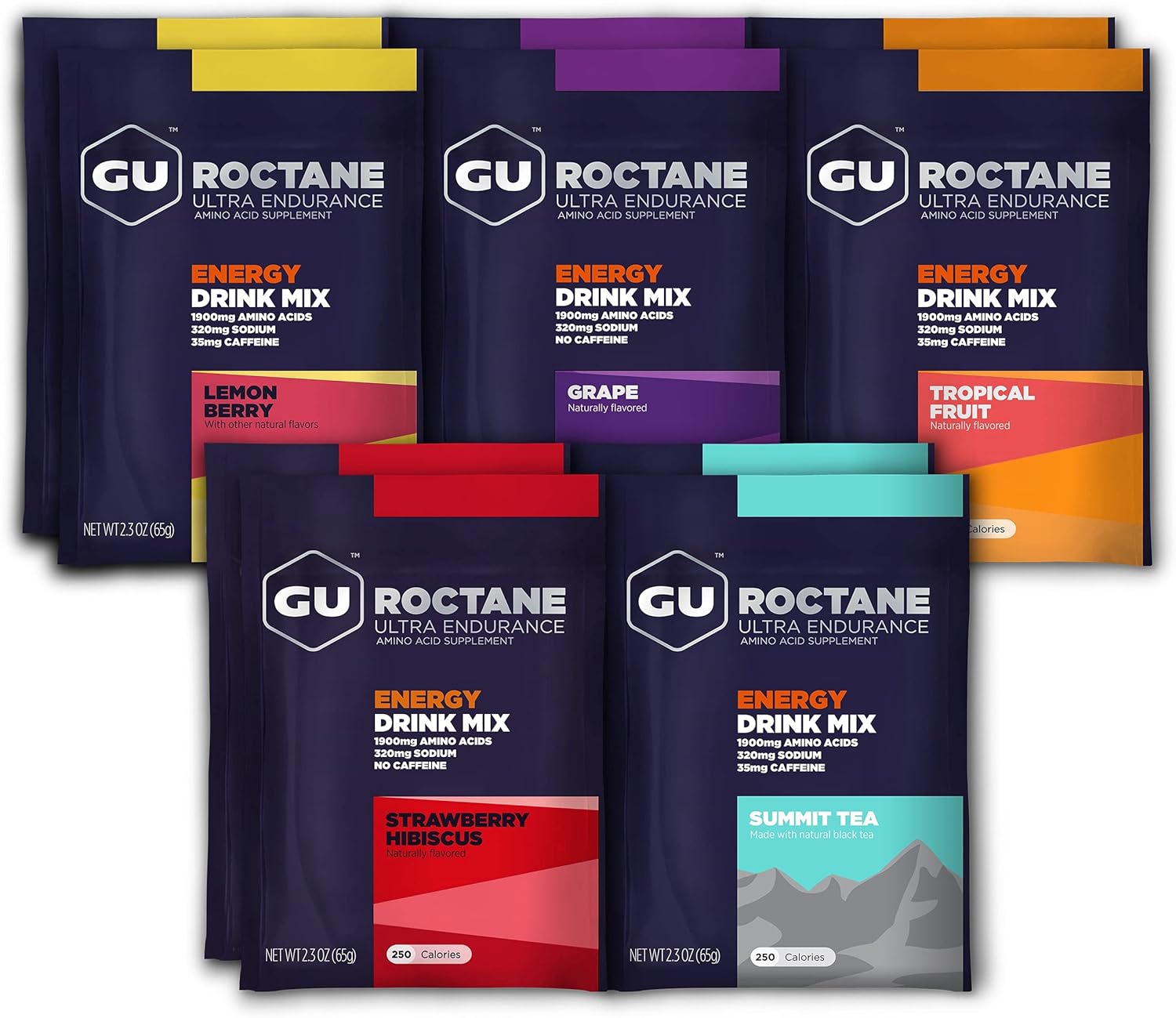 GU Energy Roctane Ultra Endurance Energy Drink Mix, Assorted Flavors,