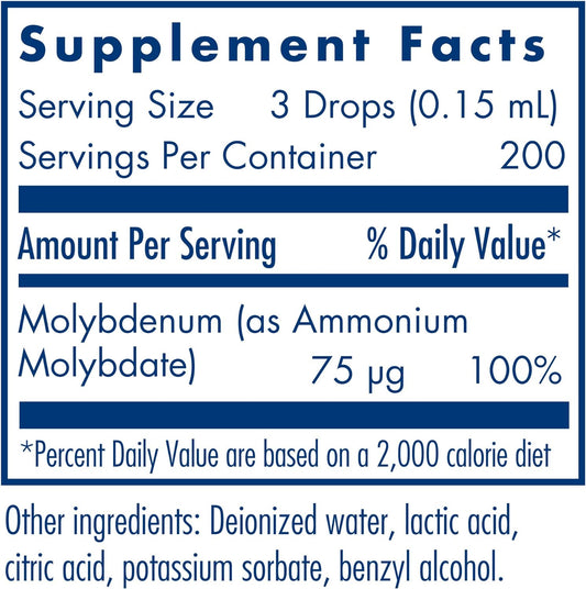 Allergy Research Group Liquid Molybdenum - 25 Mcg - 1 Fl Oz
