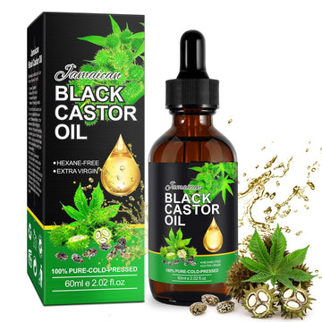 APCKFLEE Jamaican Black Castor Oil, Organic Castor Oil, Cold Pressed Unrefined Oil for Stimulating Hair Growth, Luscious