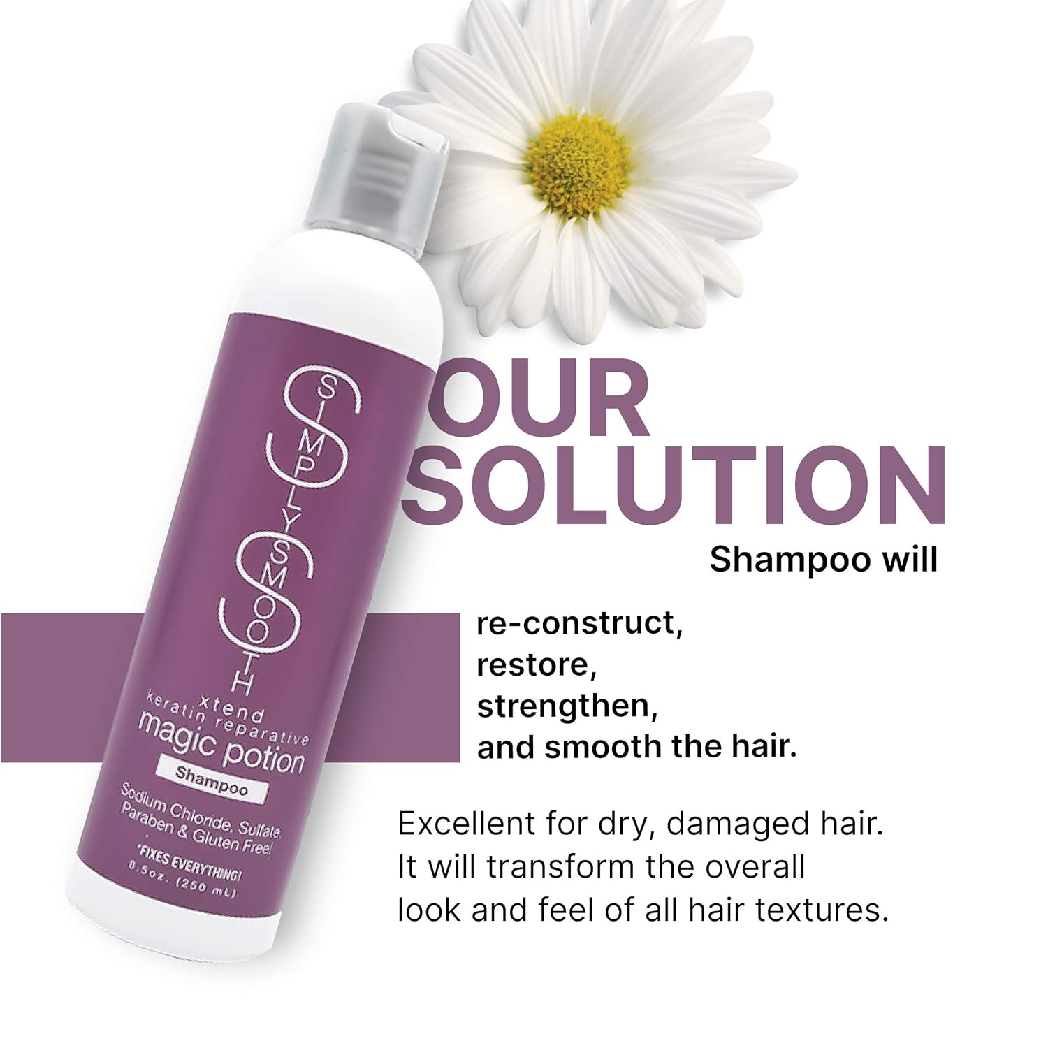 SIMPLY SMOOTH Xtend Keratin Magic Potion Shampoo Paraben Fre