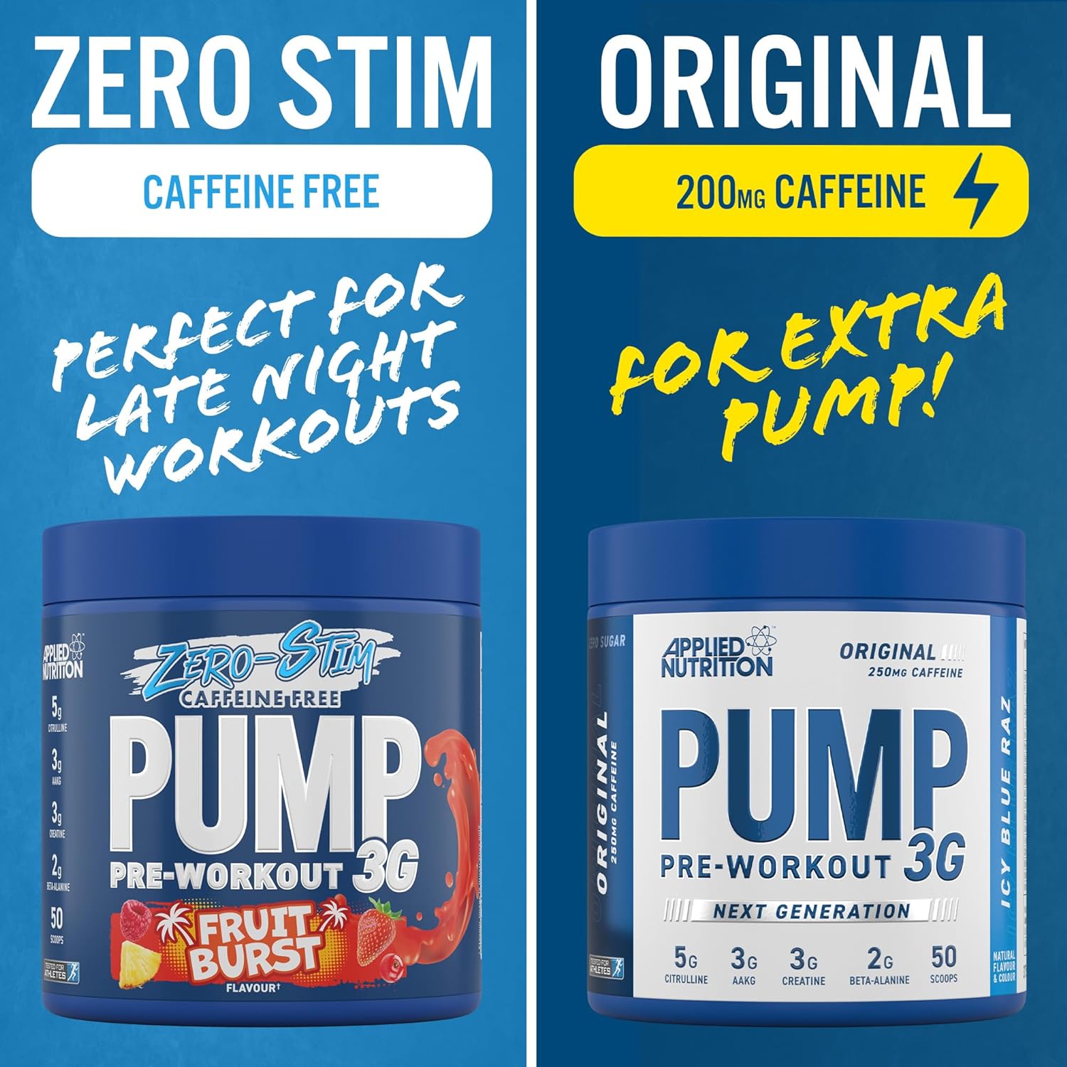 Applied Nutrition Pump Zero Pre Workout - Zero Stim, Caffeine Free, En