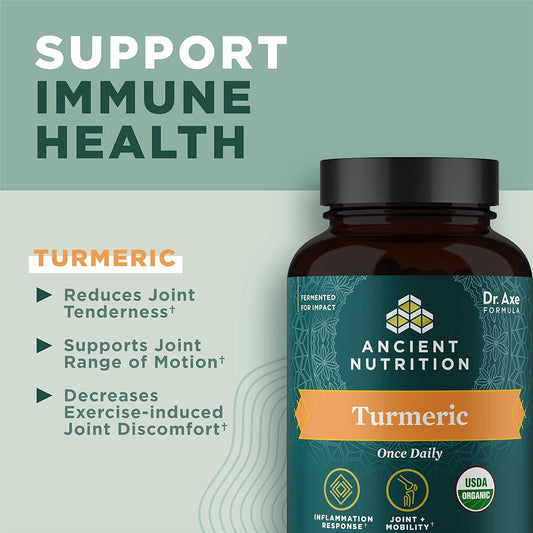 Ancient Nutrition Turmeric Capsules, Once Daily, Use as a Joint Supple