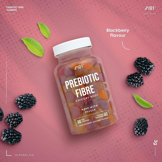 Prebiotic Fibre Gummies - 3g - Chicory Root Inulin, BlackBerry, Strawb150 Grams