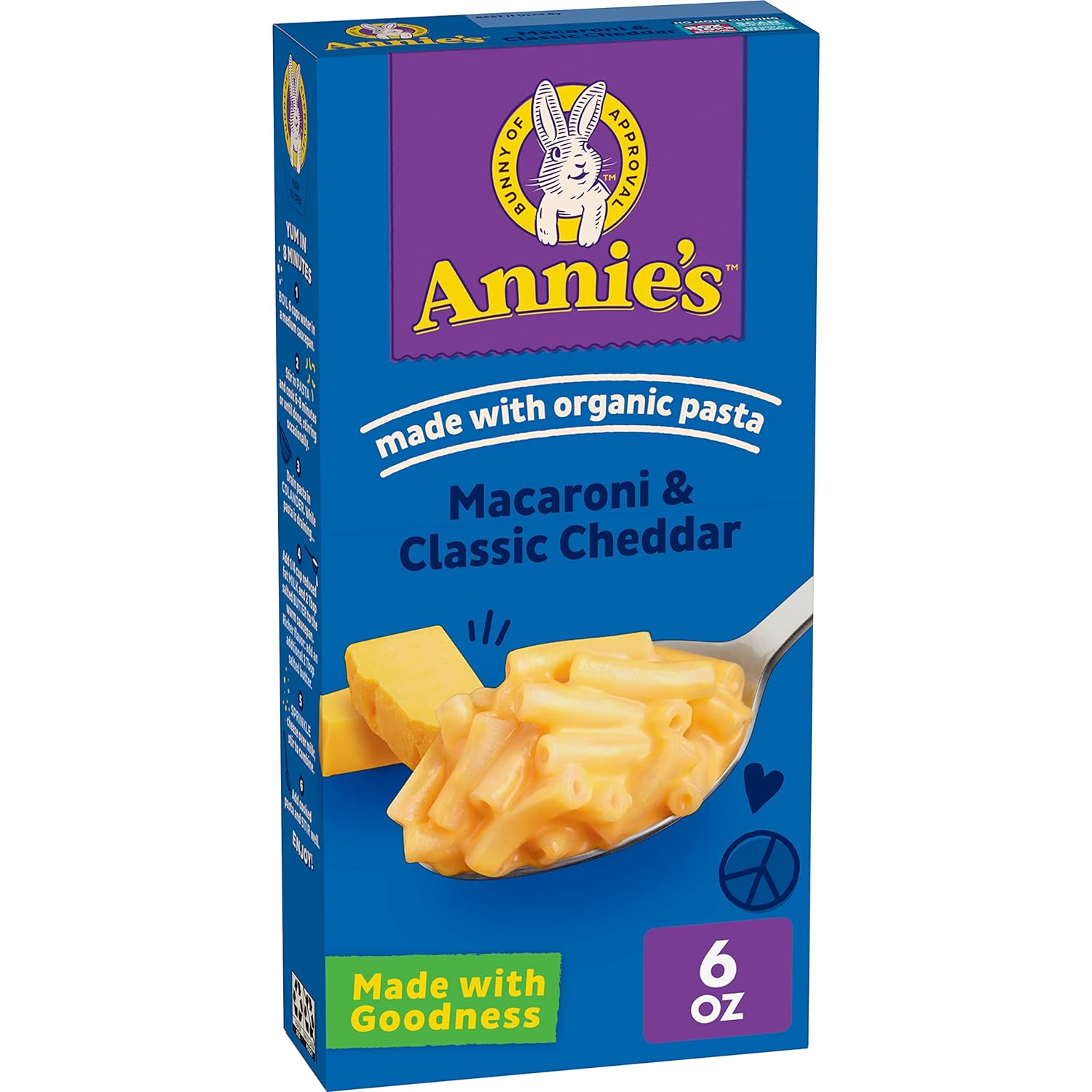 Annie’s Classic Cheddar Macaroni and Cheese Dinner with Organic Pasta,4 Ounces