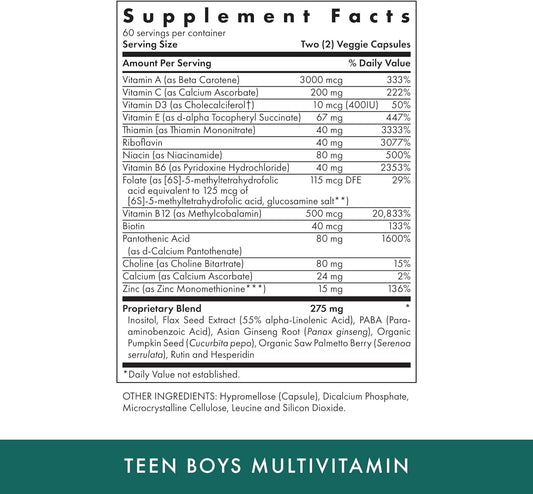 MICHAEL'S Health Naturopathic Programs Teen Boys - 120 Vegetarian Caps