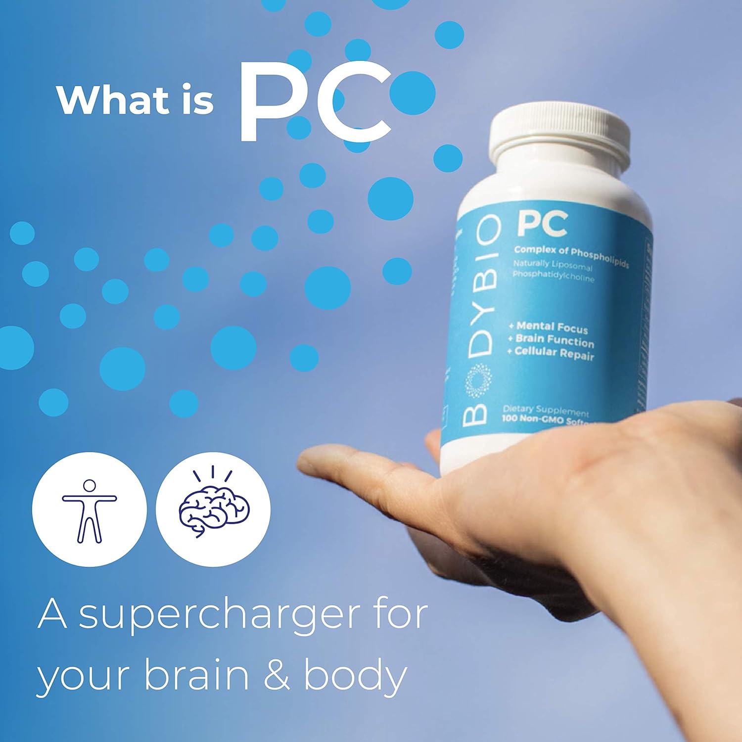 BodyBio Brain Supplement 4 oz. - Phospholipid Complex for Healthy Agin