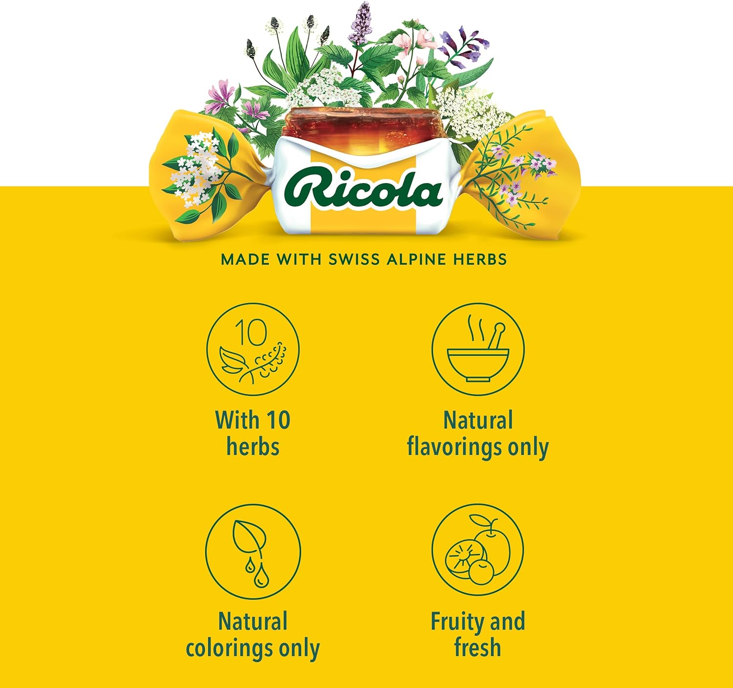  Ricola Berry Medley Throat Drops, 45 Count : Health & House