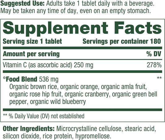 MegaFood Complex C - Immune Support - A Daily Dose of Vitamin C Delivered With Real Food - Vegan - Non-GMO - Gluten Free, Made Without 9 Food Allergens - 180 Tabs