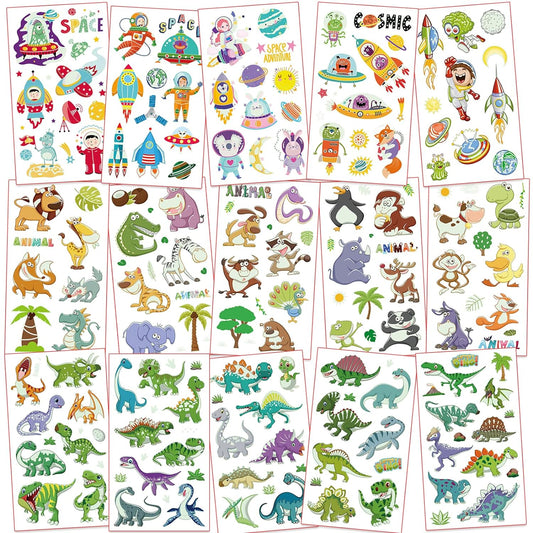Metker Sharks,Animals,Space(320PCS) Kids Luminous Waterproof Temporary Tattoos,Fake Tattoo Sticker Party Supplies for Children,Glow Party Supplies Gifts Goody Bag Stuffers Party Bag Fillers