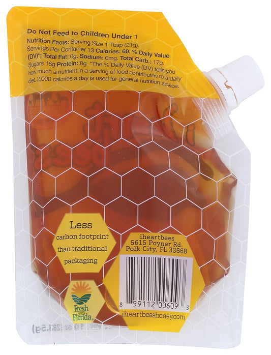 I HEART BEES - Florida Summer Blend Honey - 10 Ounces - Raw and Unfiltered Honey, Kosher Certified