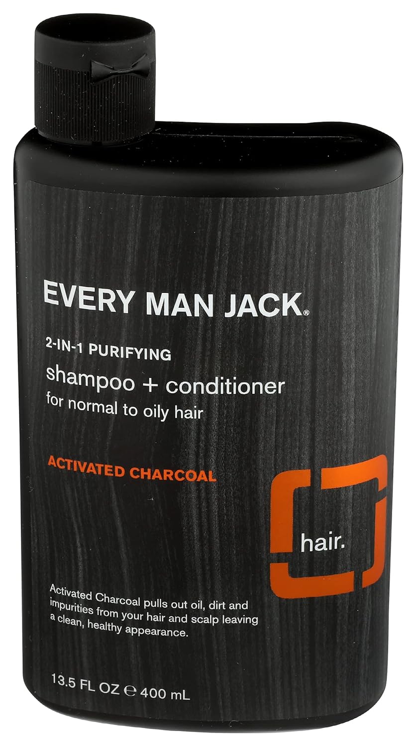 Every Man Jack Activated Charcoal Purrifying 2 In 1 Shampoo + Conditioner -13.5, 13.5