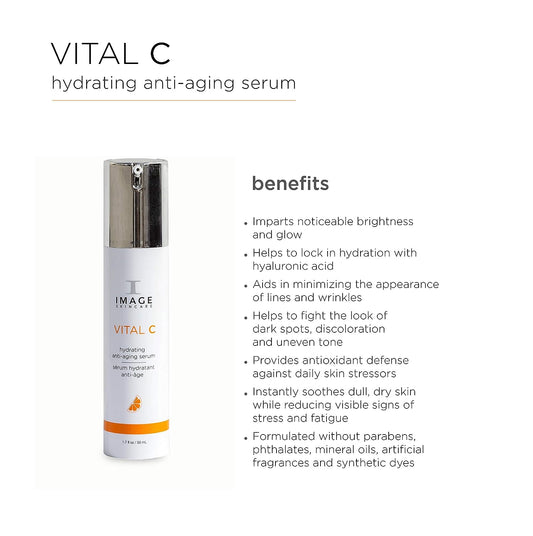 IMAGE Skincare, VITAL C Hydrating Serum, with Potent Vitamin C to Brighten, Tone and Smooth Appearance of Wrinkles, 1.7