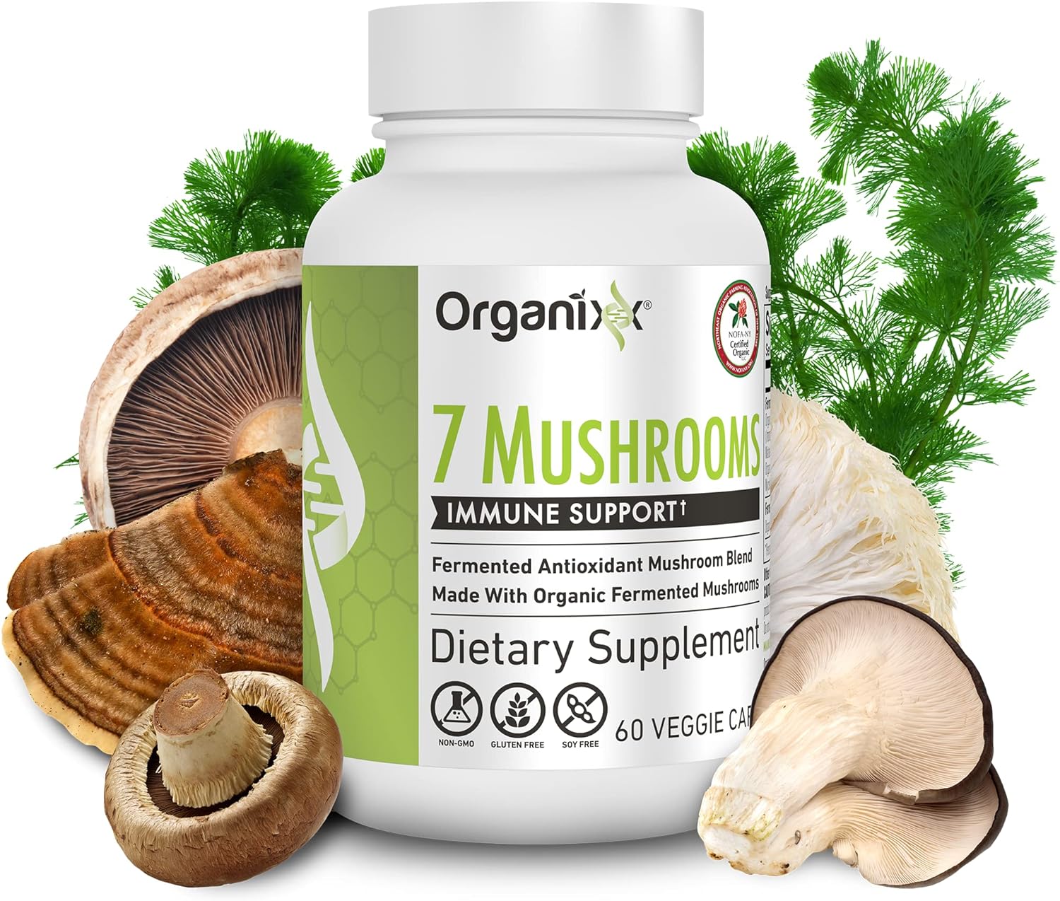 Organixx 7 Mushroom Organic Mushroom Supplement for Immune Support, 7