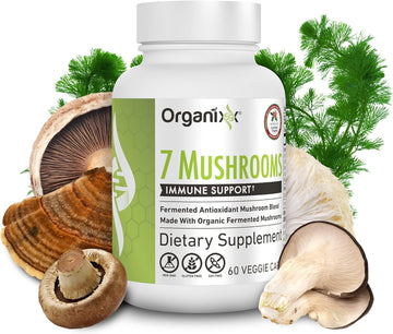 Organixx 7 Mushroom Organic Mushroom Supplement for Immune Support, 7