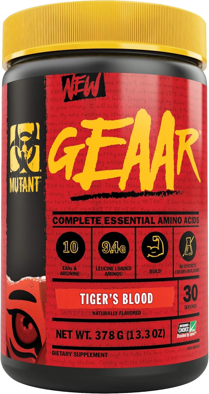 Mutant GEAAR - 9.4g of EAA Powder + Arginine, 7g BCAAs, 4g Leucine, El