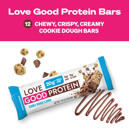 Love Good Fats High Protein Bars - Cookie Dough Protein Bar - 12 Pack1.54 Pounds