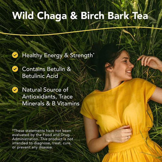 NORTH AMERICAN HERB & SPICE Chag-o-Charge - Chaga Mushroom & Birch Bark Tea - Energy & Strength, Antioxidant - 45 Servings