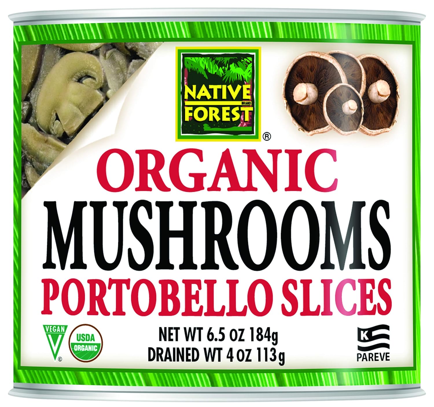Native Forest Organic Sliced Portobello Mushrooms, 6.5 Ounce (Pack Of 4 Ounces