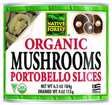 Native Forest Organic Sliced Portobello Mushrooms, 6.5 Ounce (Pack of 4 Ounces