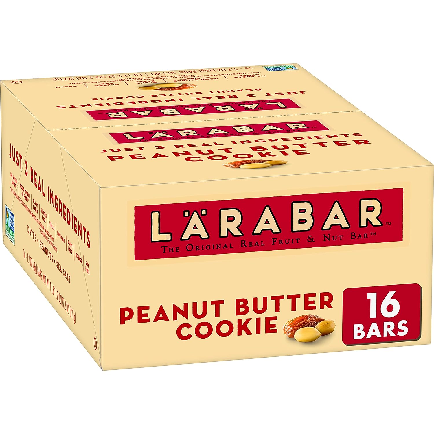 LÄRABAR Peanut Butter Cookie, Gluten Free Vegan Fruit & Nut Bar, 16 Ct, 27.2 OZ