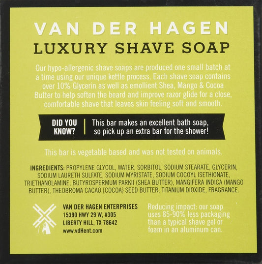 Van Der Hagen Men's Luxury Scented Shave Soap, 3.5 Ounce (Pa