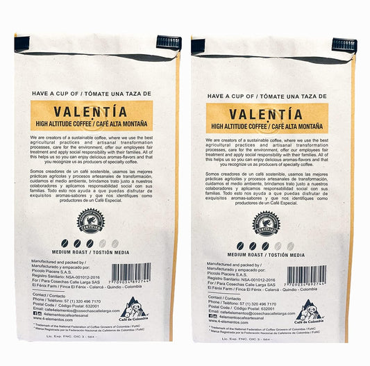 Special Colombian Coffee - 4 Elementos - Medium Roast - (Whole Bean) pack of 2