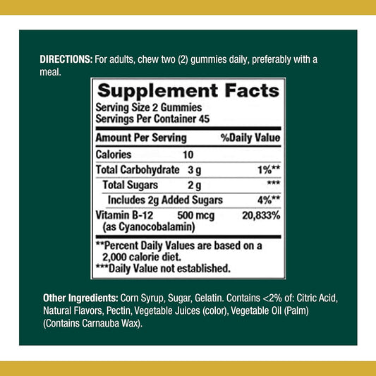 Nature'S Bounty Vitamin B12 Gummies, Dietary Supplement, Supports Ener