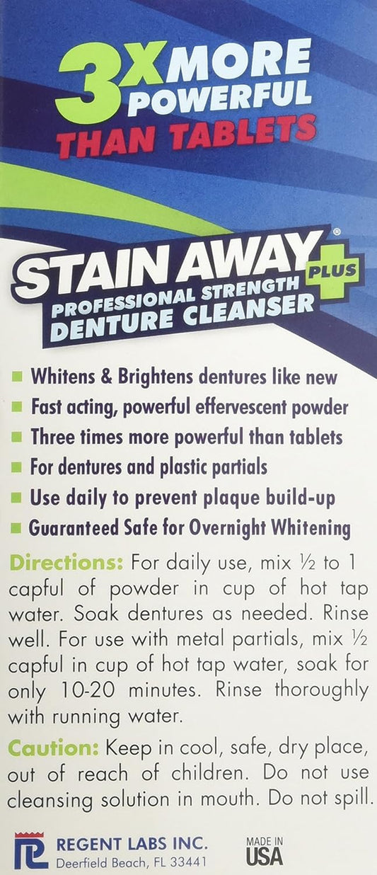 STAIN-AWAY PLUS DENTURE CLEANSER 8.4