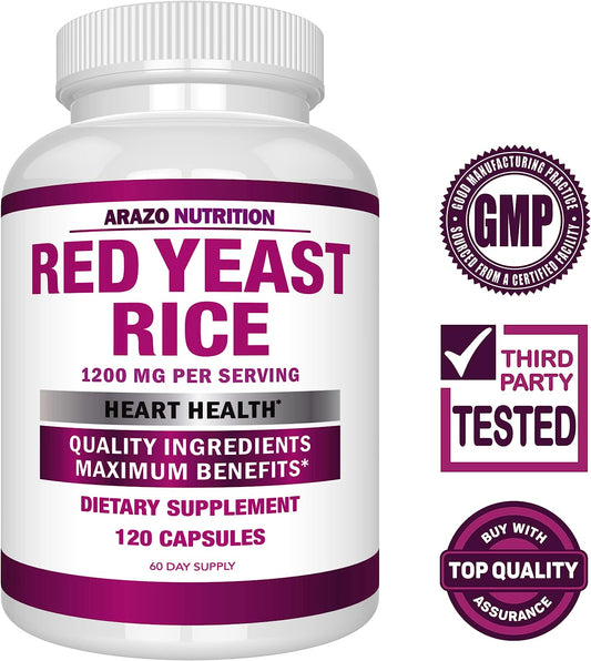 Arazo Nutrition Red Yeast Rice Extract 1200 MG ? Citrinin Free Supplem