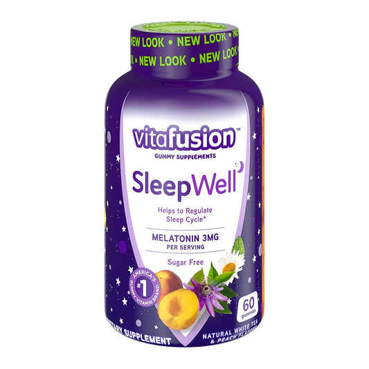 Vitafusion SleepWell Gummies White Tea with Passion Fruit 60 Each (Pack of 2)