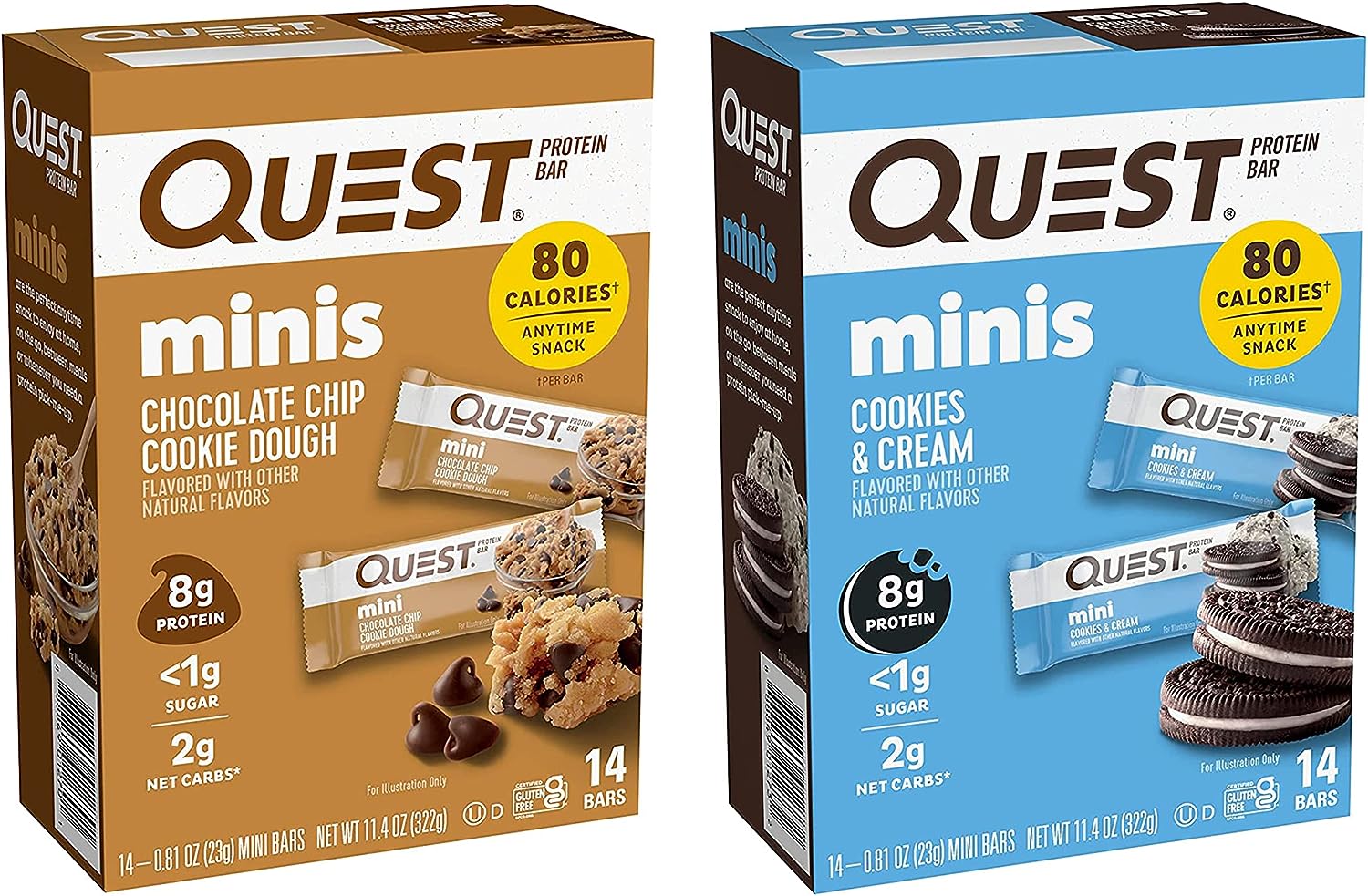 Quest Nutrition Mini Protein Bars Bundle, Chocolate Chip Cookie Dough
