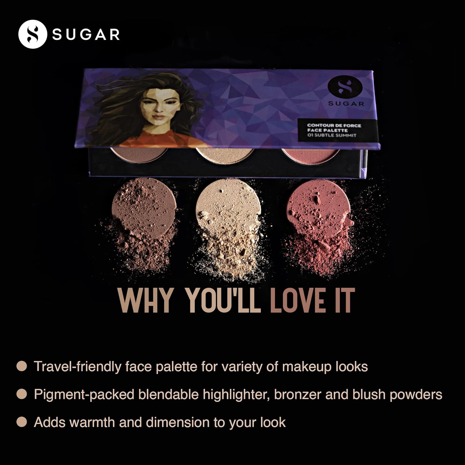 SUGAR Cosmetics Contour De Force Face Palette - 02 Vivid Vic