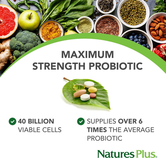 NaturesPlus Ultra Probiotics - Maximum Strength Digestive Supplement -2.88 Ounces