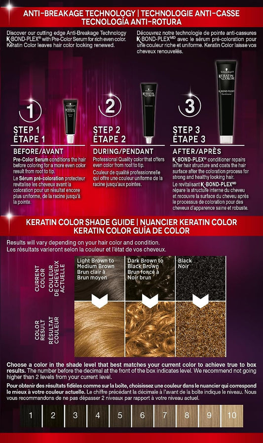 Schwarzkopf Keratin Color, Color & Moisture Permanent Hair Color Cream, 9.0 Honey Blonde