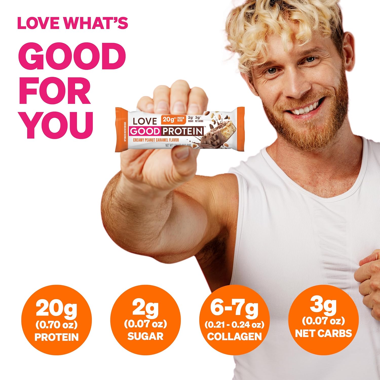 Love Good Fats High Protein Bars - Peanut Caramel Protein Bar - 12 Pac