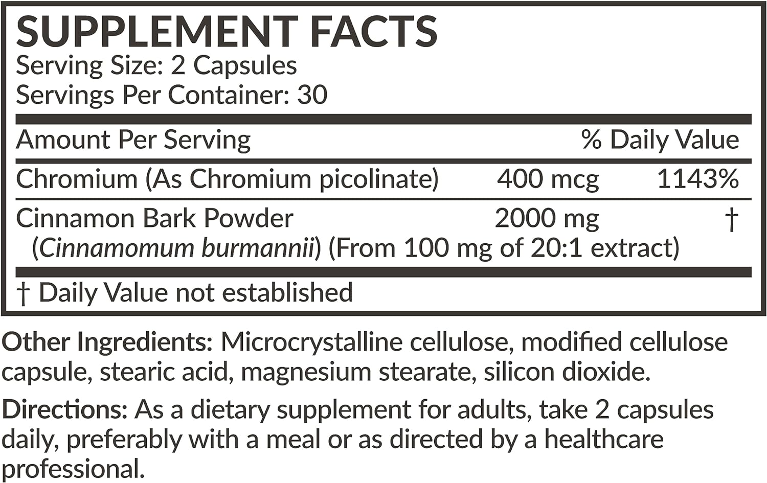 Futurebiotics Cinnamon 2000 MG per Serving Plus Chromium Non-GMO, 60 V
